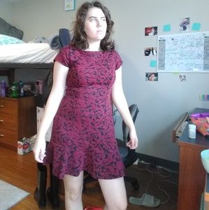 Red Brocade style dress